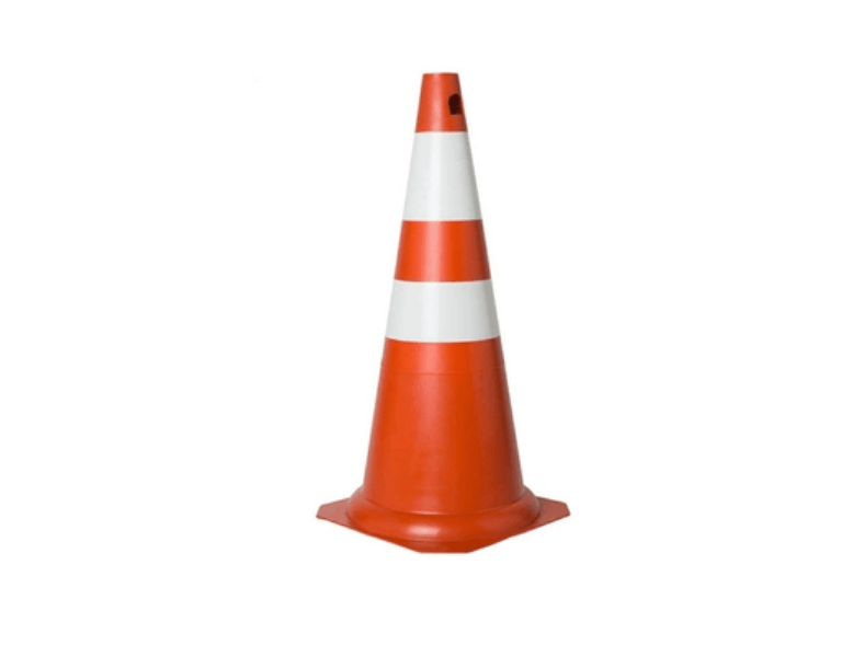 CONE PVC LARANJA E BRANCO