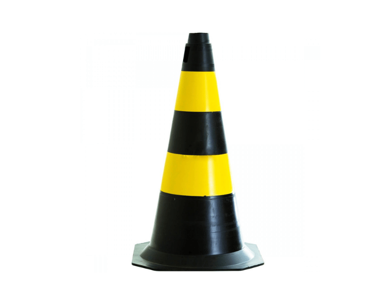 CONE PVC PRETO E AMARELO